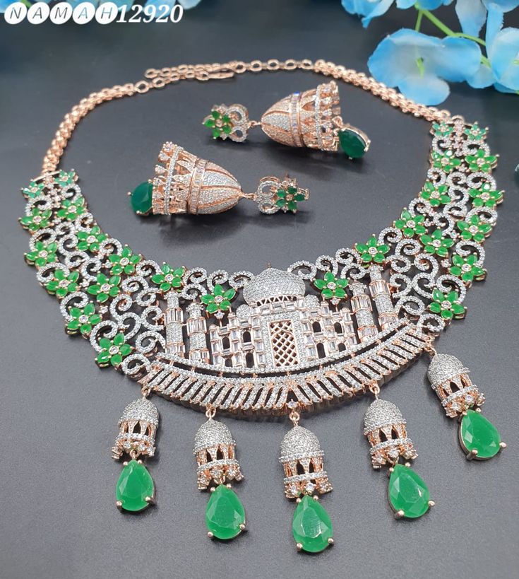 The Taj Present AD Work Bling Necklace Set