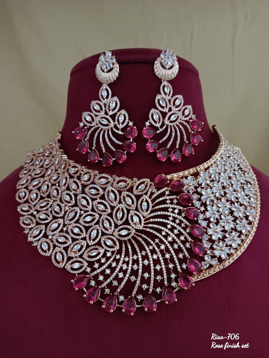 Awesome Diamond Work Full Chocker Set