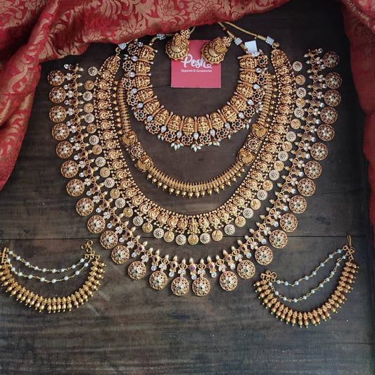 Aadhira Long Layred With Coin and mala Set