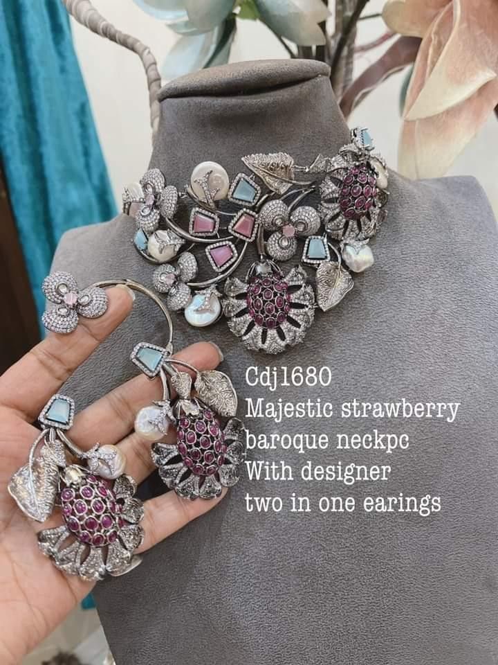 Majestic Strwaberry Designer Necklace Set