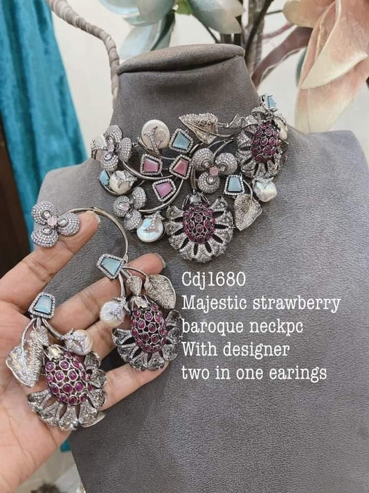 Majestic Strwaberry Designer Necklace Set